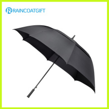 Parapluie long noir de golf de cadre de fibre de verre de couche simple de 30 pouces
